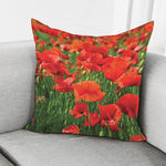 Remembrance Day Poppy Print Pillow Cover