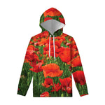Remembrance Day Poppy Print Pullover Hoodie