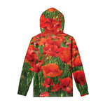 Remembrance Day Poppy Print Pullover Hoodie
