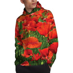 Remembrance Day Poppy Print Pullover Hoodie