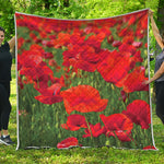 Remembrance Day Poppy Print Quilt