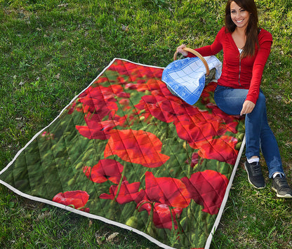 Remembrance Day Poppy Print Quilt