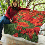 Remembrance Day Poppy Print Quilt