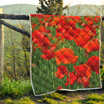 Remembrance Day Poppy Print Quilt