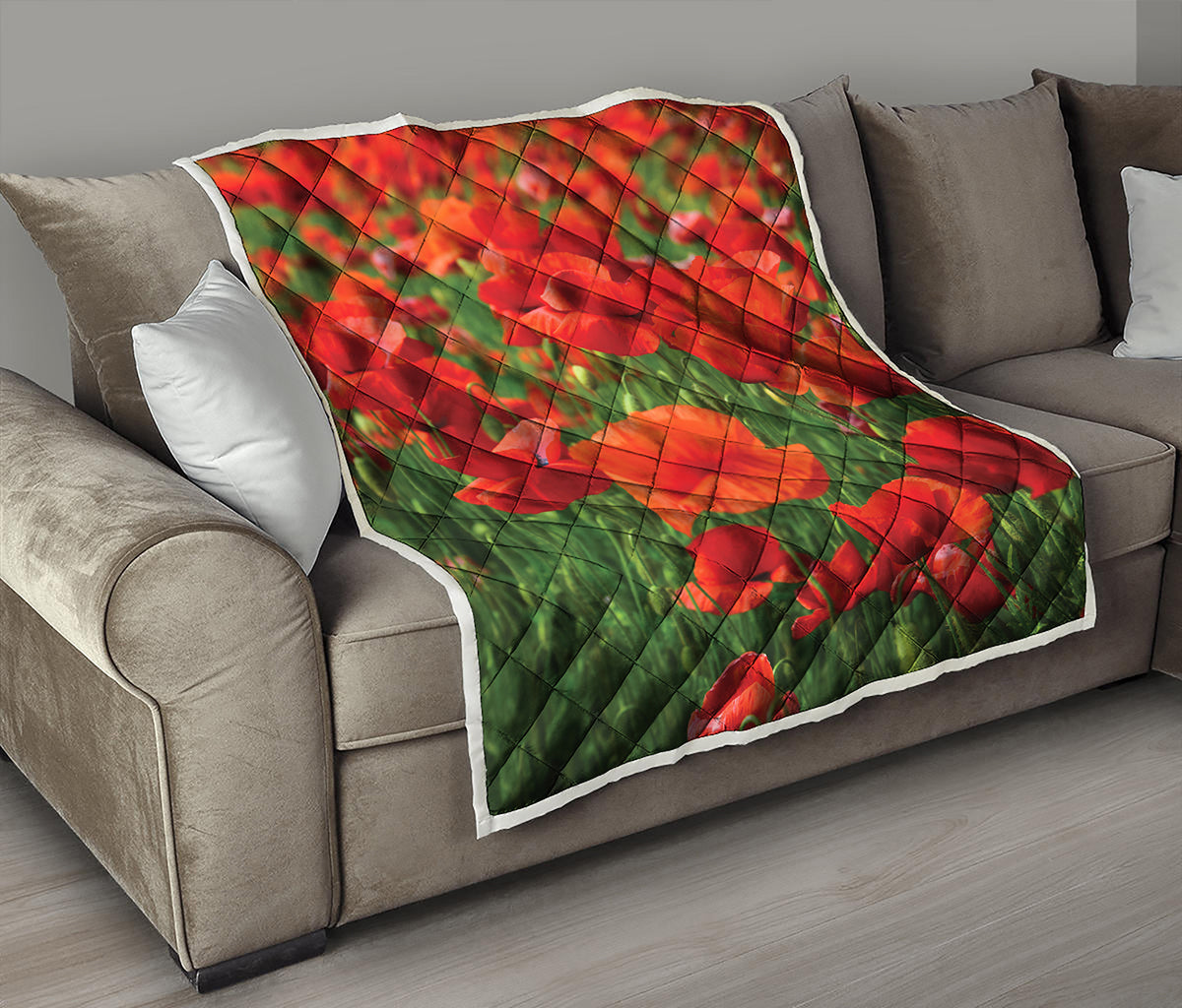 Remembrance Day Poppy Print Quilt