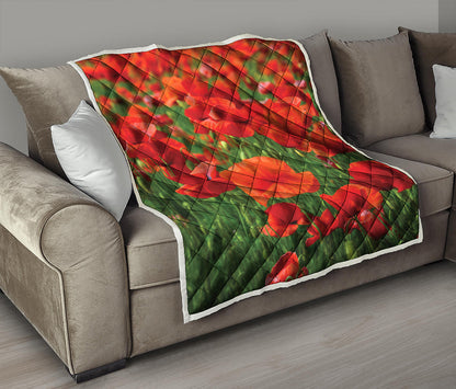 Remembrance Day Poppy Print Quilt