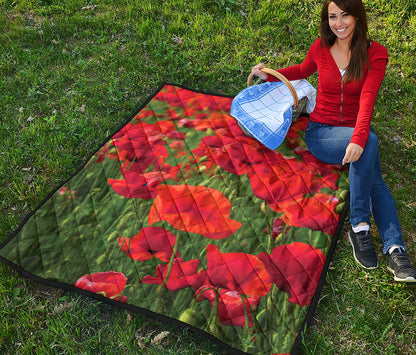 Remembrance Day Poppy Print Quilt