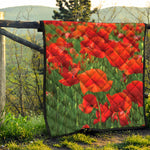 Remembrance Day Poppy Print Quilt