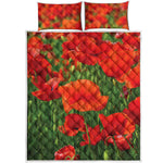 Remembrance Day Poppy Print Quilt Bed Set