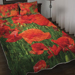 Remembrance Day Poppy Print Quilt Bed Set