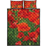 Remembrance Day Poppy Print Quilt Bed Set