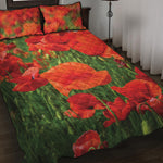 Remembrance Day Poppy Print Quilt Bed Set