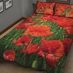 Remembrance Day Poppy Print Quilt Bed Set