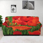 Remembrance Day Poppy Print Sofa Cover