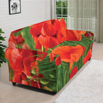 Remembrance Day Poppy Print Sofa Cover