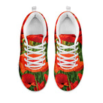 Remembrance Day Poppy Print White Sneakers