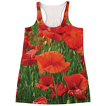 Remembrance Day Poppy Print Women's Racerback Tank Top
