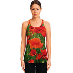Remembrance Day Poppy Print Women's Racerback Tank Top