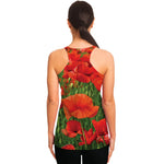 Remembrance Day Poppy Print Women's Racerback Tank Top