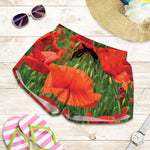 Remembrance Day Poppy Print Women's Shorts