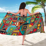 Retro African Ethnic Tribal Print Beach Sarong Wrap