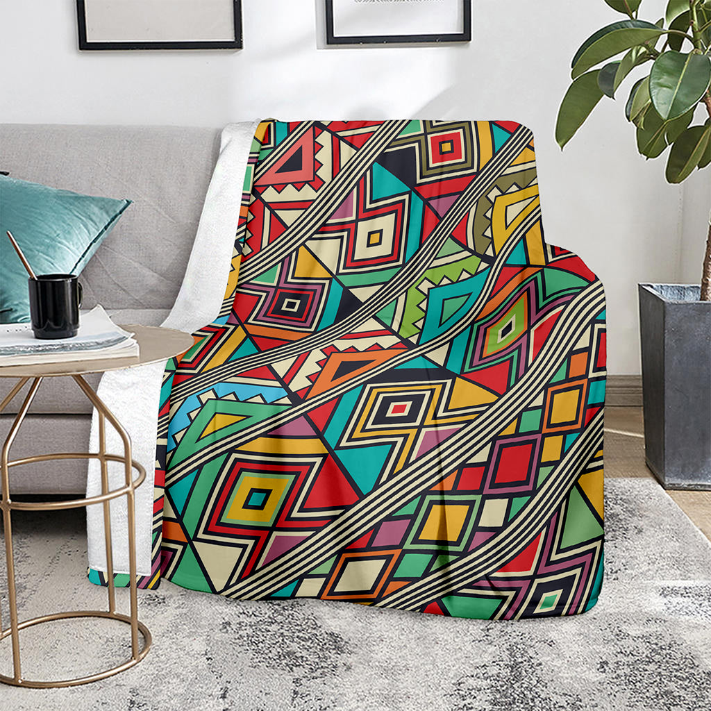Retro African Ethnic Tribal Print Blanket