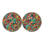 Retro African Ethnic Tribal Print Car Coasters