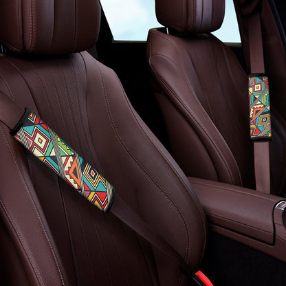 Retro African Ethnic Tribal Print Car Seat Belt Covers