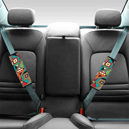 Retro African Ethnic Tribal Print Car Seat Belt Covers