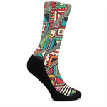 Retro African Ethnic Tribal Print Crew Socks
