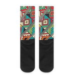 Retro African Ethnic Tribal Print Crew Socks
