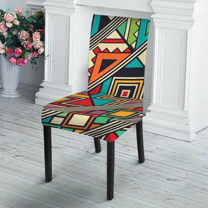 Retro African Ethnic Tribal Print Dining Chair Slipcover