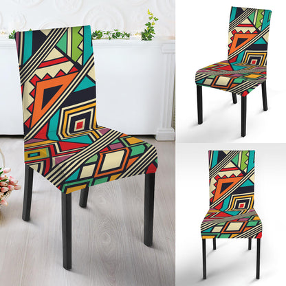 Retro African Ethnic Tribal Print Dining Chair Slipcover