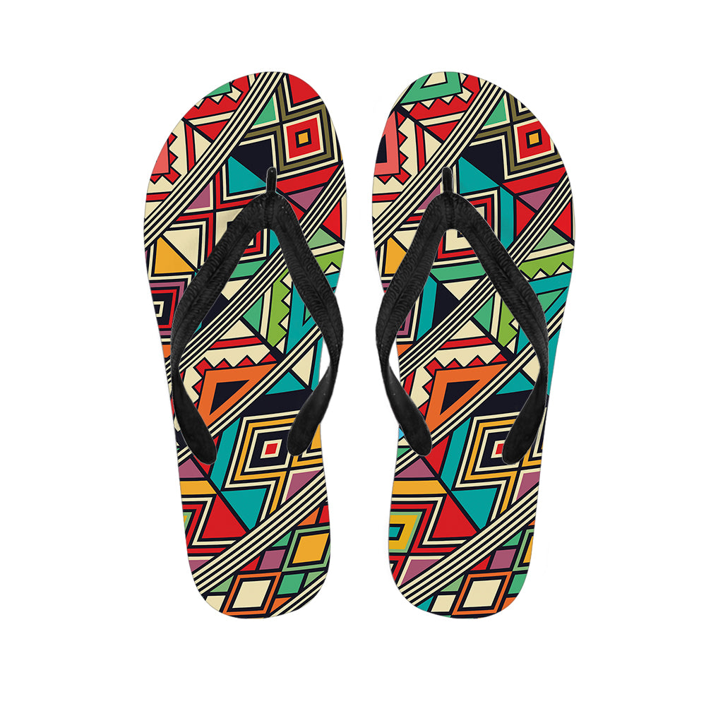 Retro African Ethnic Tribal Print Flip Flops