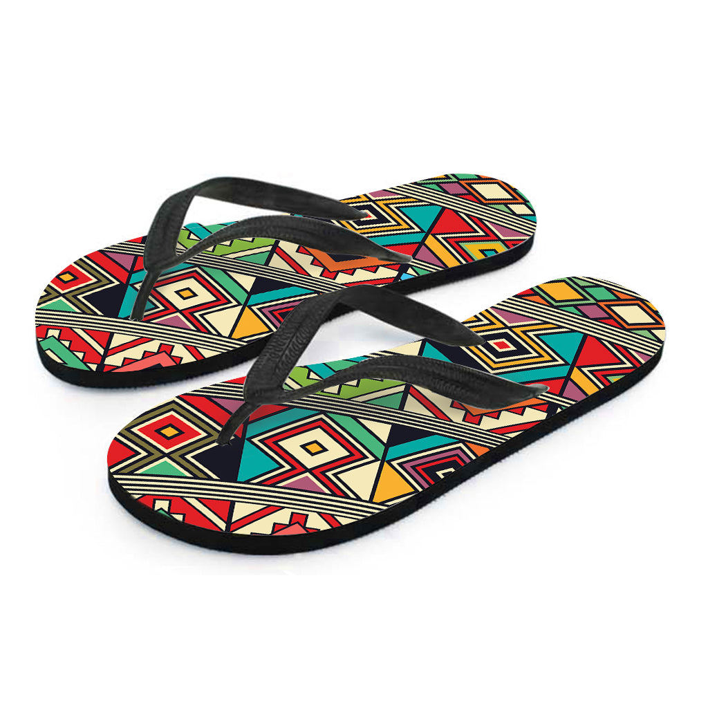 Retro African Ethnic Tribal Print Flip Flops