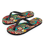 Retro African Ethnic Tribal Print Flip Flops