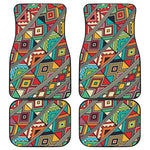 Retro African Ethnic Tribal Print Front and Back Car Floor Mats