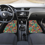 Retro African Ethnic Tribal Print Front and Back Car Floor Mats