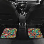 Retro African Ethnic Tribal Print Front and Back Car Floor Mats