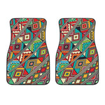 Retro African Ethnic Tribal Print Front Car Floor Mats
