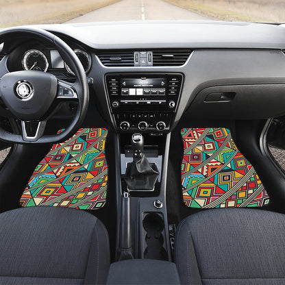 Retro African Ethnic Tribal Print Front Car Floor Mats
