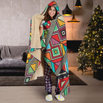 Retro African Ethnic Tribal Print Hooded Blanket