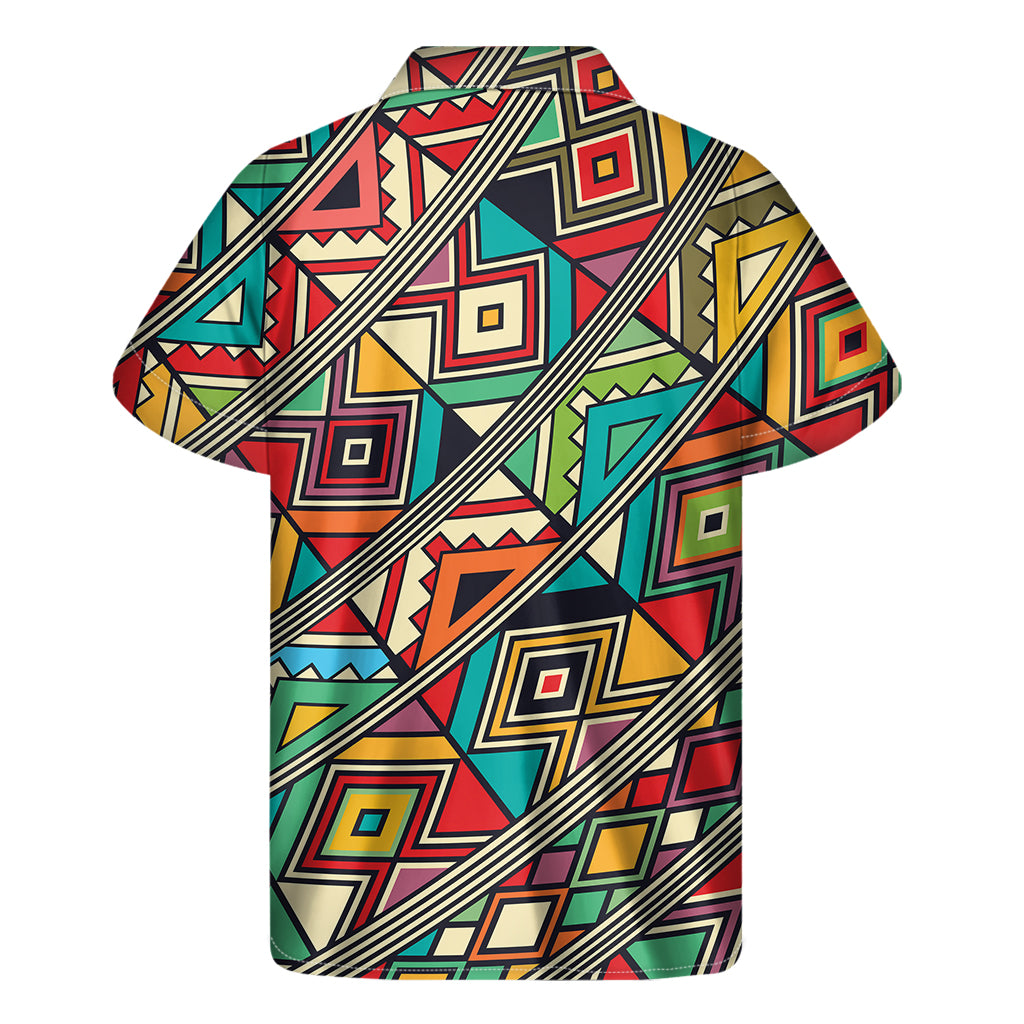 Retro African Ethnic Tribal Print Men's Short Sleeve Shirt