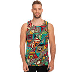 Retro African Ethnic Tribal Print Men's Tank Top
