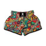 Retro African Ethnic Tribal Print Muay Thai Boxing Shorts