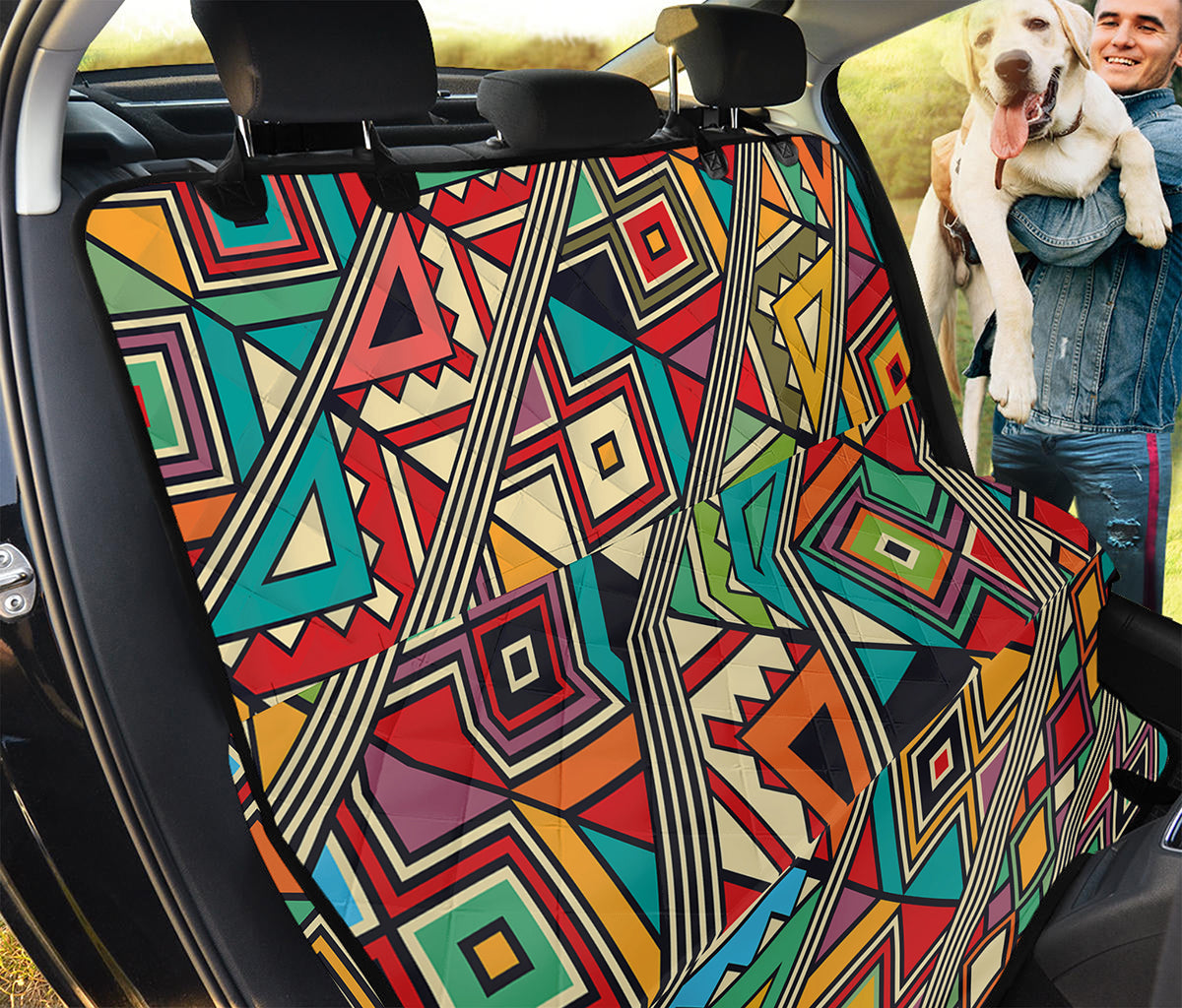 Retro African Ethnic Tribal Print Pet Car Back Seat Cover