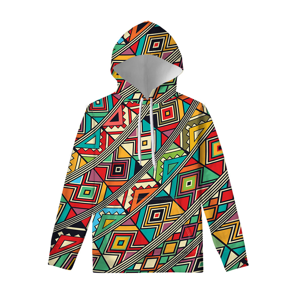 Retro African Ethnic Tribal Print Pullover Hoodie