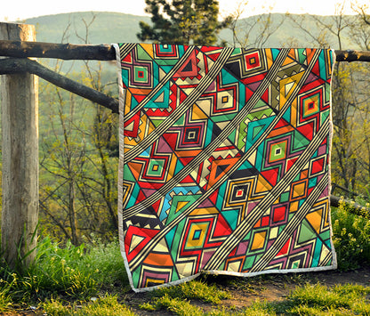 Retro African Ethnic Tribal Print Quilt