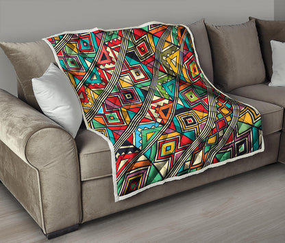 Retro African Ethnic Tribal Print Quilt
