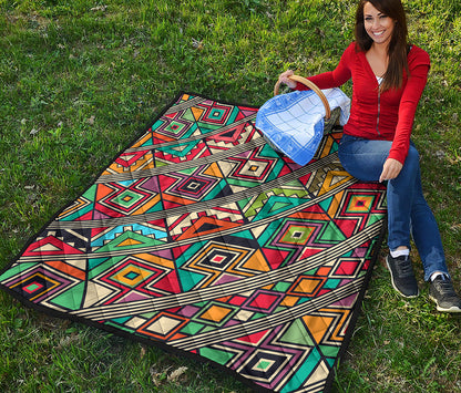 Retro African Ethnic Tribal Print Quilt